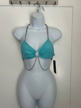 Rave Wonderland blue top with chains